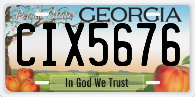 GA license plate CIX5676