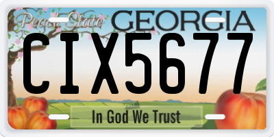GA license plate CIX5677