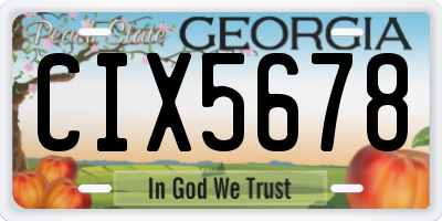 GA license plate CIX5678