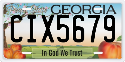 GA license plate CIX5679
