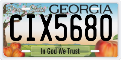 GA license plate CIX5680