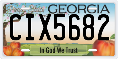 GA license plate CIX5682