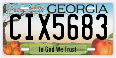 GA license plate CIX5683