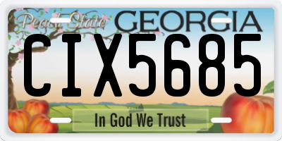 GA license plate CIX5685