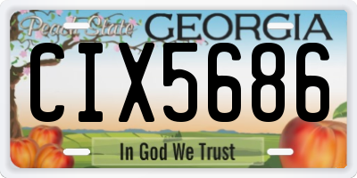 GA license plate CIX5686