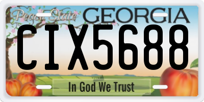 GA license plate CIX5688