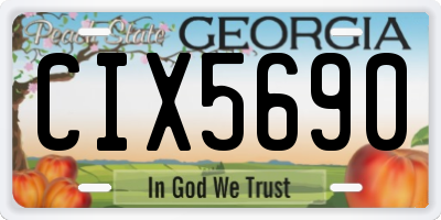 GA license plate CIX5690