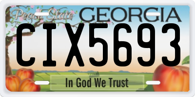 GA license plate CIX5693