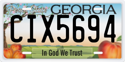 GA license plate CIX5694
