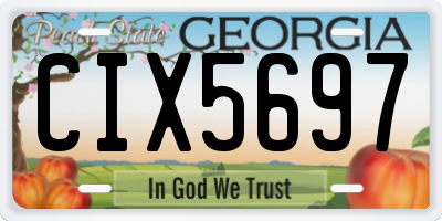GA license plate CIX5697