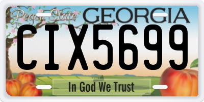 GA license plate CIX5699