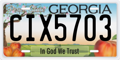 GA license plate CIX5703
