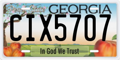 GA license plate CIX5707
