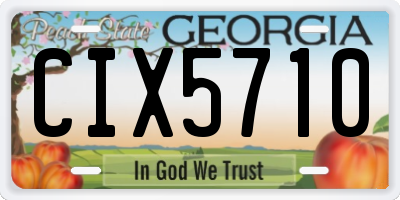 GA license plate CIX5710