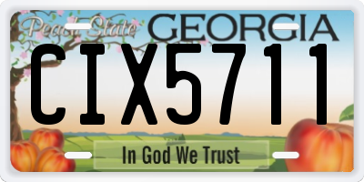 GA license plate CIX5711