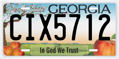 GA license plate CIX5712