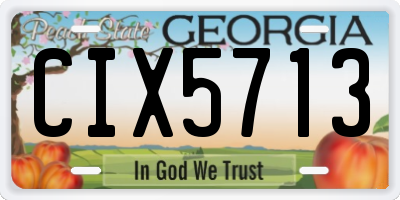 GA license plate CIX5713