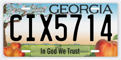 GA license plate CIX5714