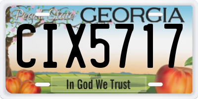 GA license plate CIX5717