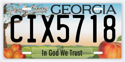 GA license plate CIX5718