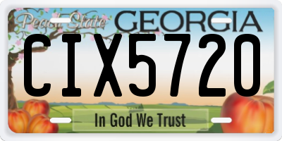GA license plate CIX5720
