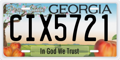 GA license plate CIX5721