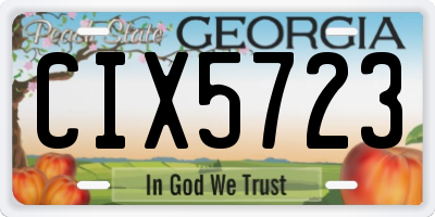 GA license plate CIX5723