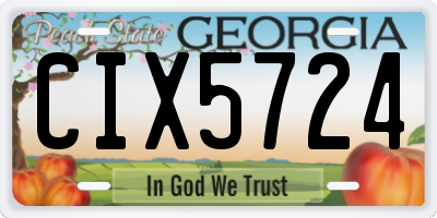 GA license plate CIX5724