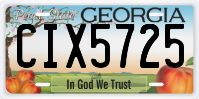 GA license plate CIX5725
