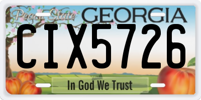 GA license plate CIX5726
