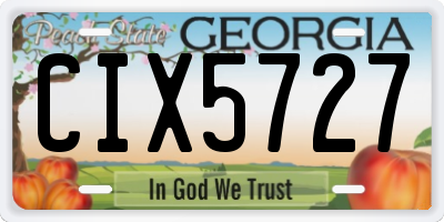 GA license plate CIX5727