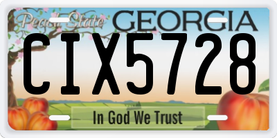 GA license plate CIX5728