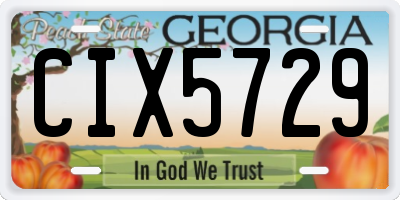 GA license plate CIX5729