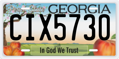GA license plate CIX5730
