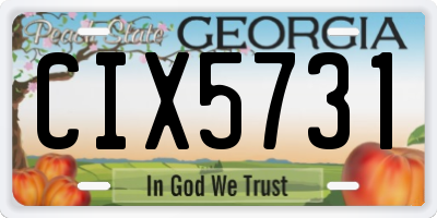 GA license plate CIX5731