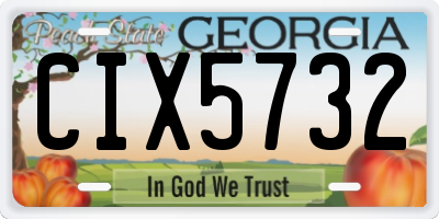 GA license plate CIX5732