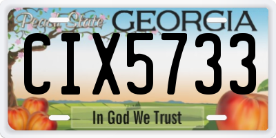 GA license plate CIX5733