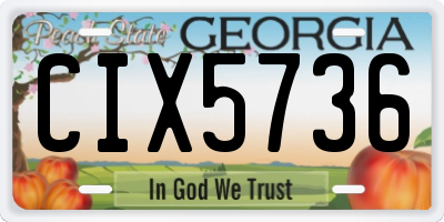 GA license plate CIX5736