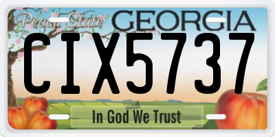 GA license plate CIX5737