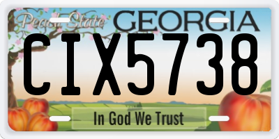 GA license plate CIX5738