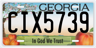 GA license plate CIX5739