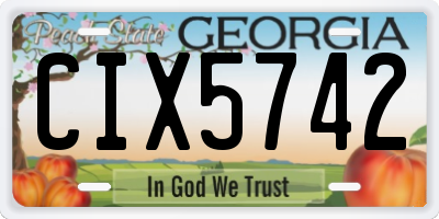 GA license plate CIX5742