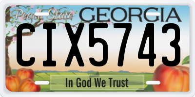 GA license plate CIX5743