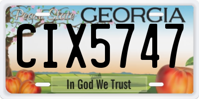 GA license plate CIX5747