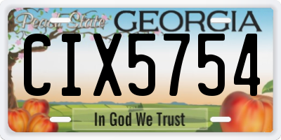 GA license plate CIX5754