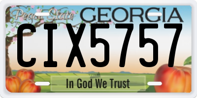 GA license plate CIX5757