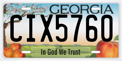 GA license plate CIX5760