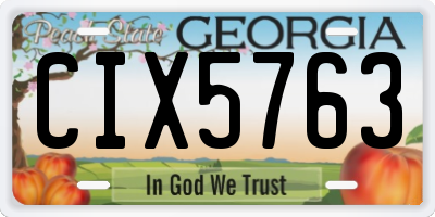 GA license plate CIX5763