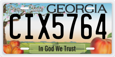 GA license plate CIX5764