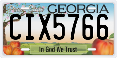 GA license plate CIX5766